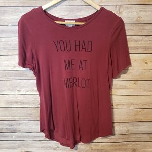 Old Navy YOU HAD ME AT MERLOT Top Size Medium 🍷